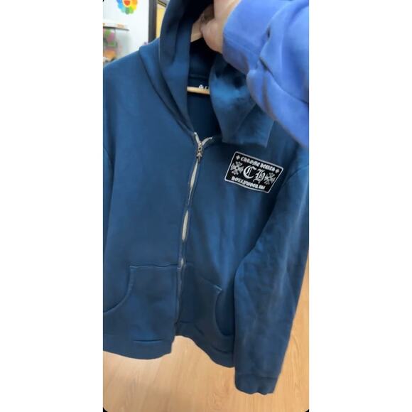 Men's Chrome Hearts Blue Embroidered Zip Front Hoodie Size XXL - Picture 7 of 14